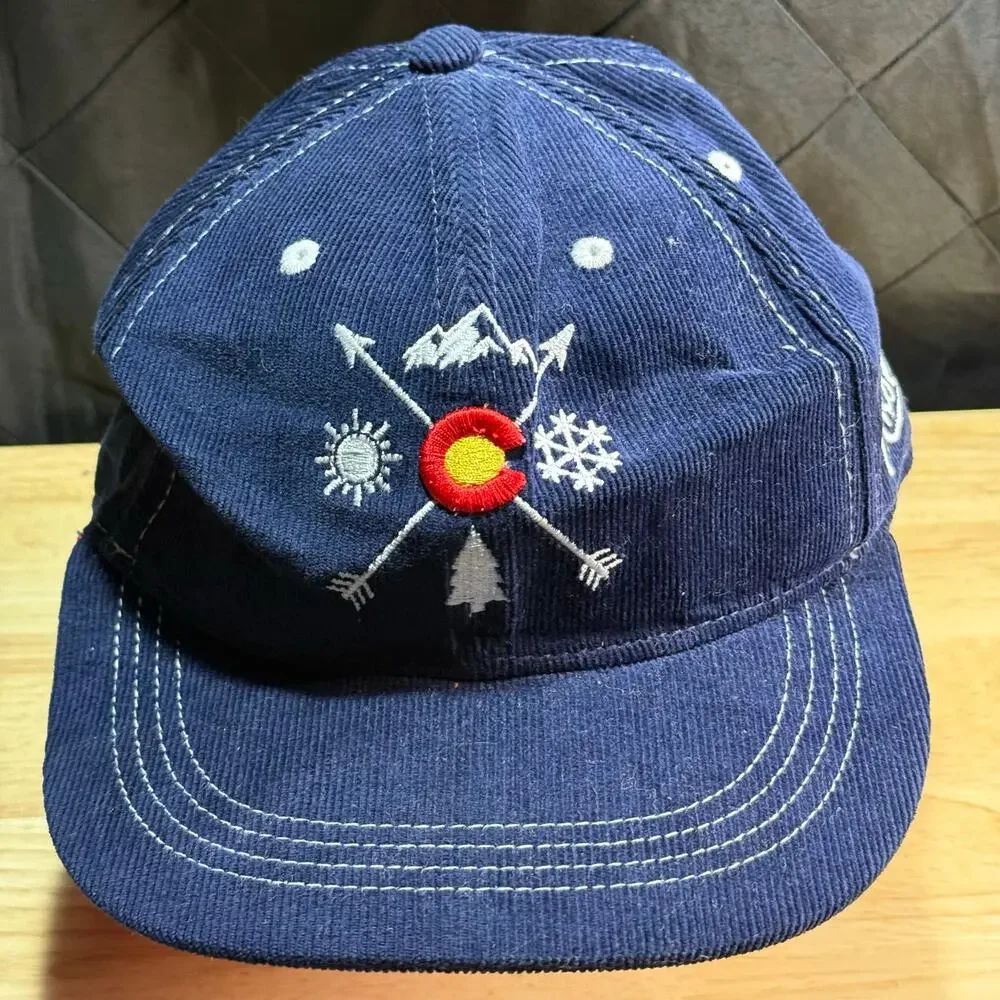 EUC Aksels Colorado Arrows Blue Corduroy Flatbill Snapback Cap